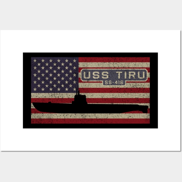 Tiru SS-416 Post WW2 Balao class submarine Vintage USA  American Flag Gift Wall Art by Battlefields